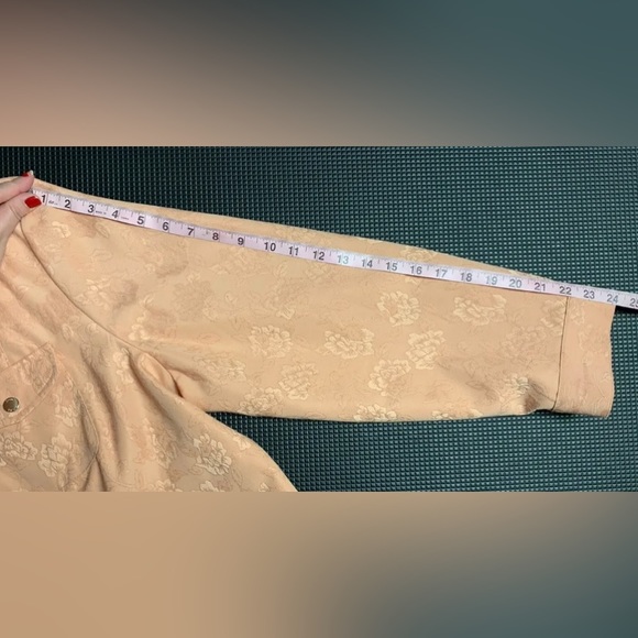 Evan-Picone Women’s Peach Jacket With Embossed Floral  Plus Size 20W - Picture 6 of 7